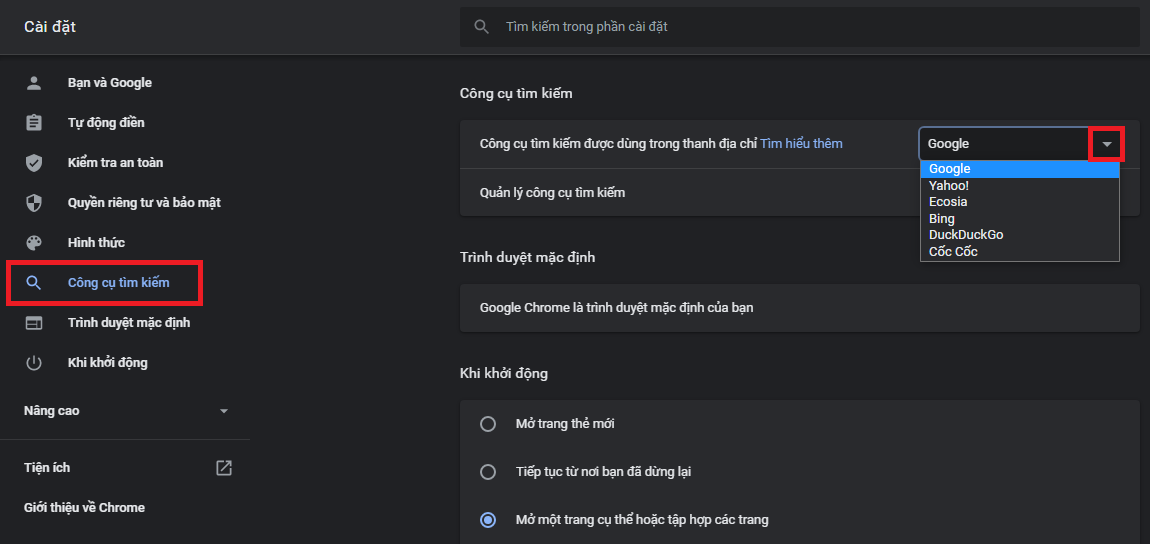 thay đổi công cụ tìm kiếm trên chrome - hình 2