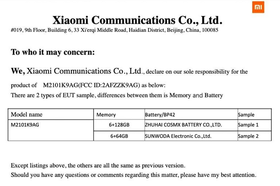 Xiaomi Mi 11 Lite đạt chứng nhận FCC Xiaomi Mi 11 Lite đạt chứng nhận FCC