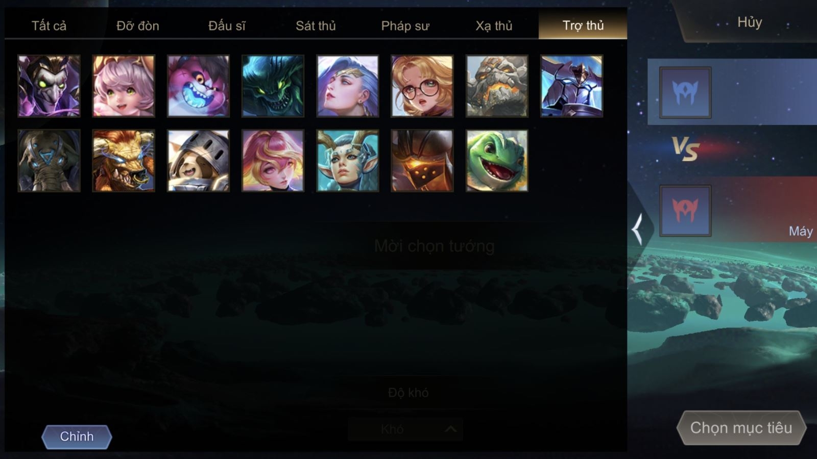 Trợ thủ có tất cả 15 tướng