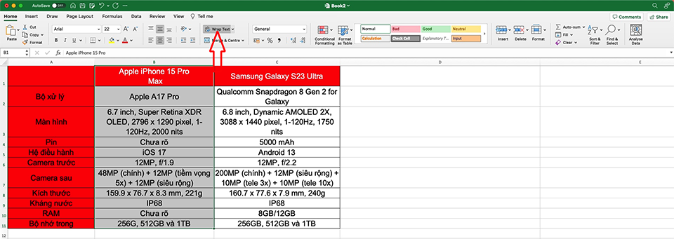Cách xuống dòng trong Excel (ảnh 4)