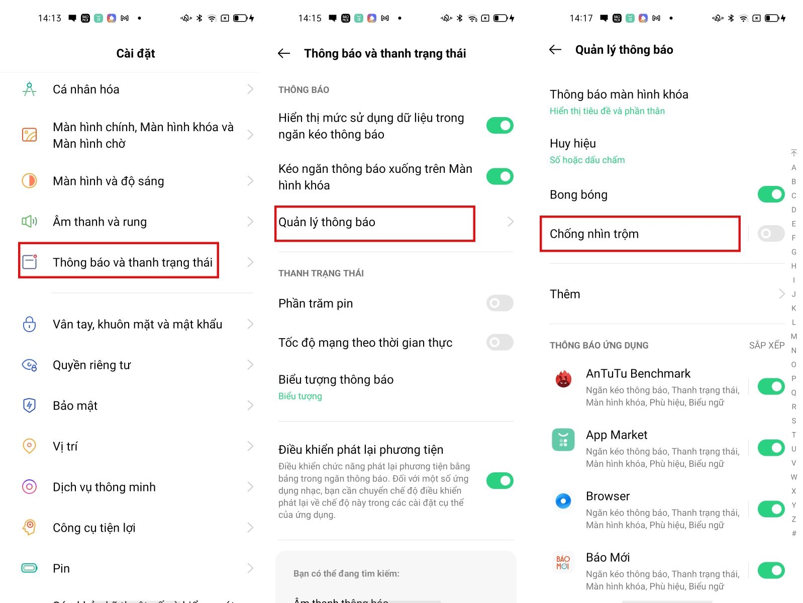 Tính năng Chống nhìn trộm trên OPPO Reno5 Tính năng Chống nhìn trộm trên OPPO Reno5