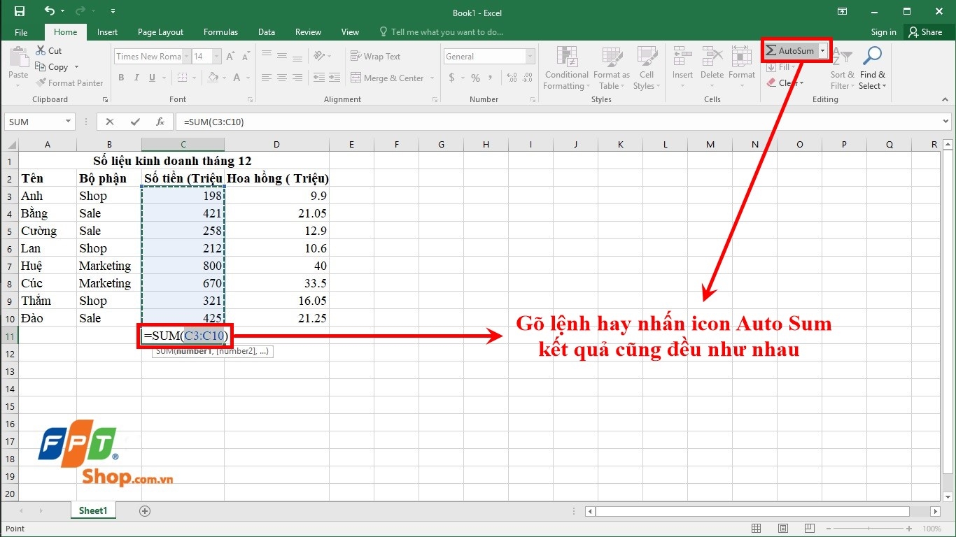 12 cách tính tổng trong Excel không phải ai cũng biết (6)