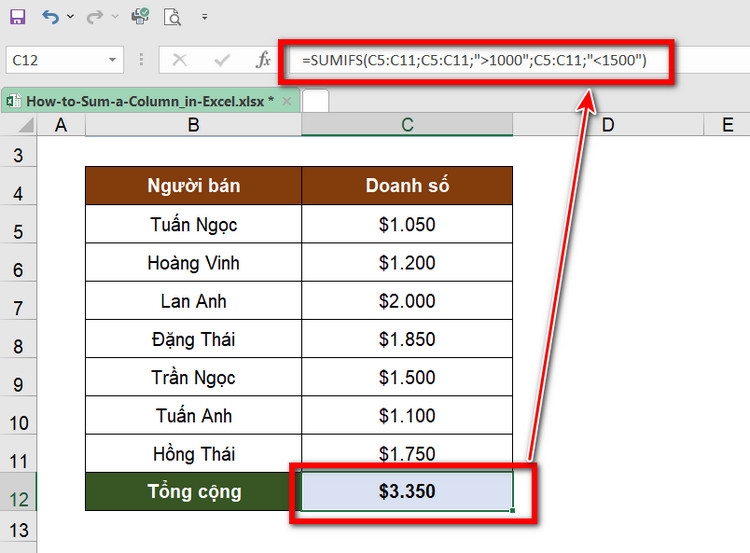 12 cách tính tổng trong Excel không phải ai cũng biết (13)