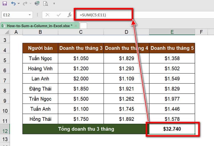 12 cách tính tổng trong Excel không phải ai cũng biết (14)