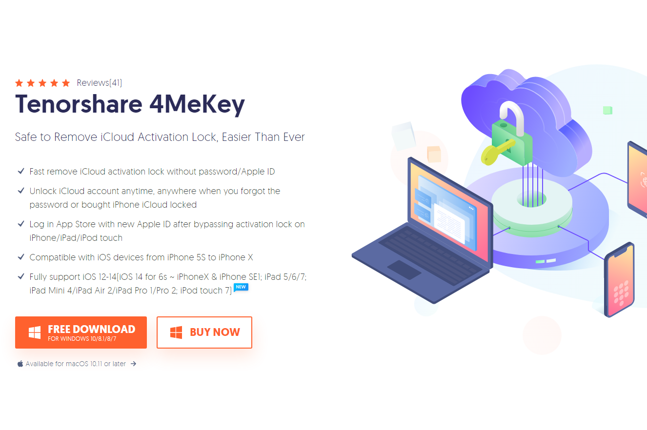 Khóa kích hoạt iCloud bằng Tenorshare 4MeKey