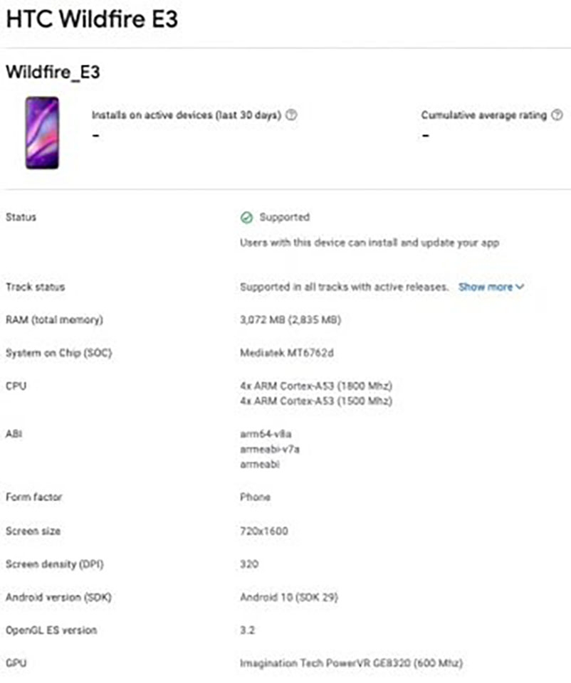 HTC Wildfire E3 (ảnh 1)