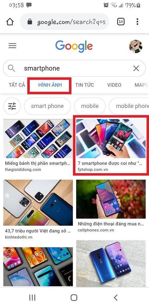 Cách tải ảnh từ Google về điện thoại - bước 1