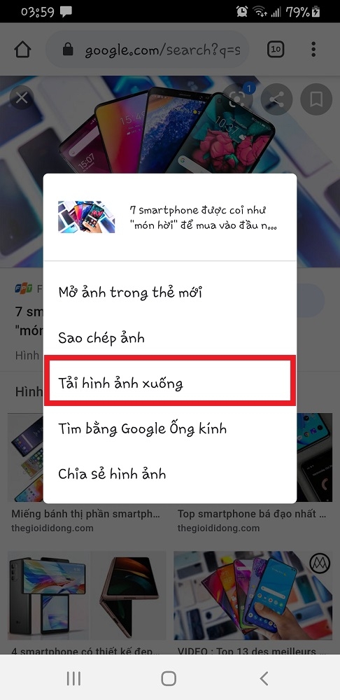 Cách tải ảnh từ Google về điện thoại - bước 2