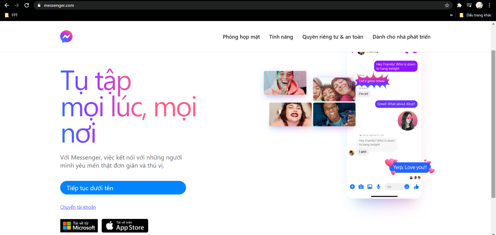 đăng nhập messenger trên google chrome - hình 1