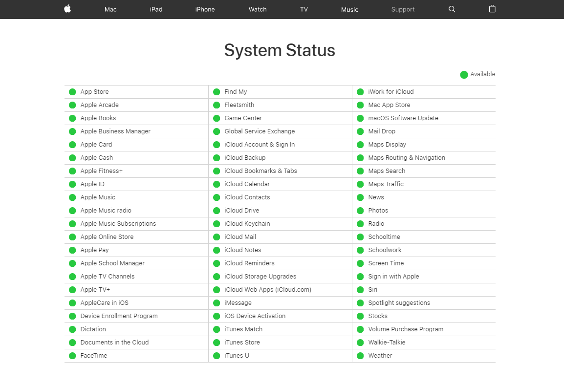 Kiểm tra trạng thái iCloud
