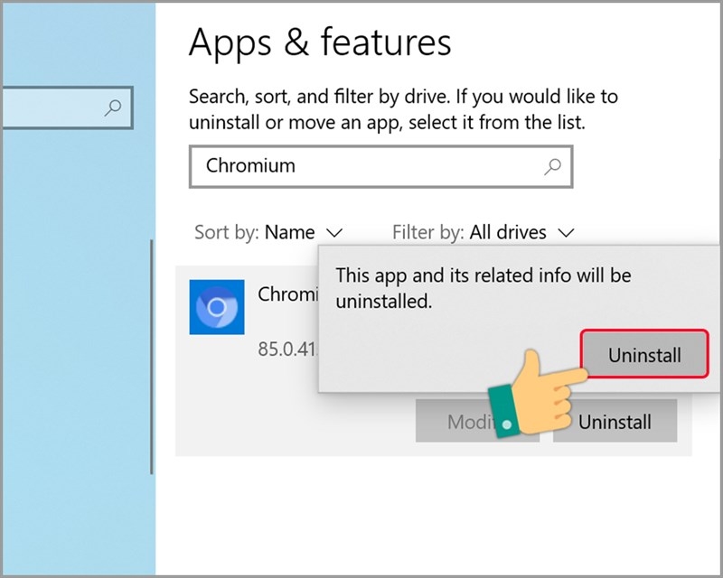 xóa Chromium khỏi Windows 10 - hình 9