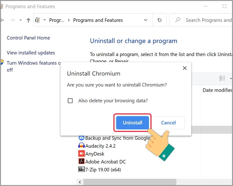 xóa Chromium khỏi Windows 10 - hình 4