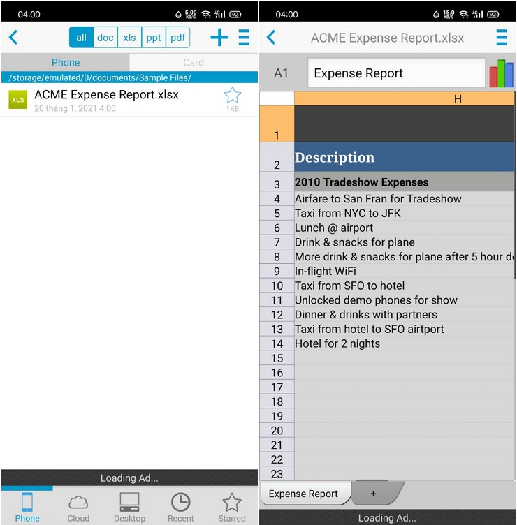 ung dung van phong cho dien thoai android