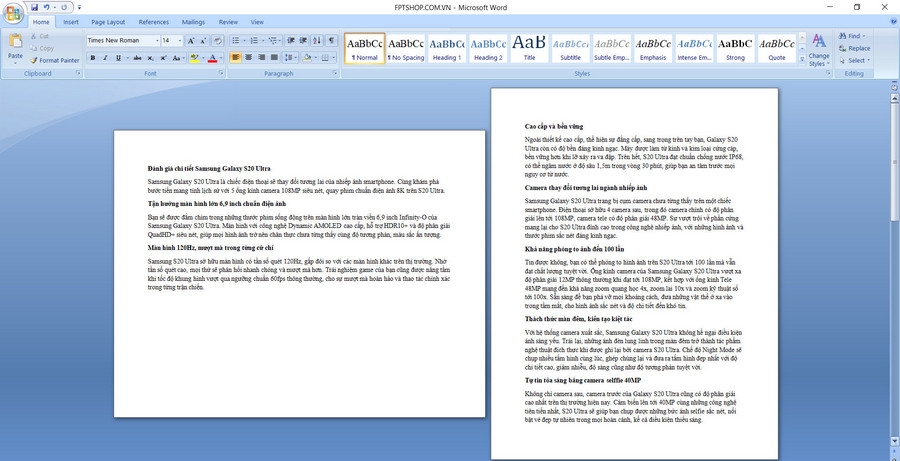 Cách xoay ngang 1 trang trong Word 6