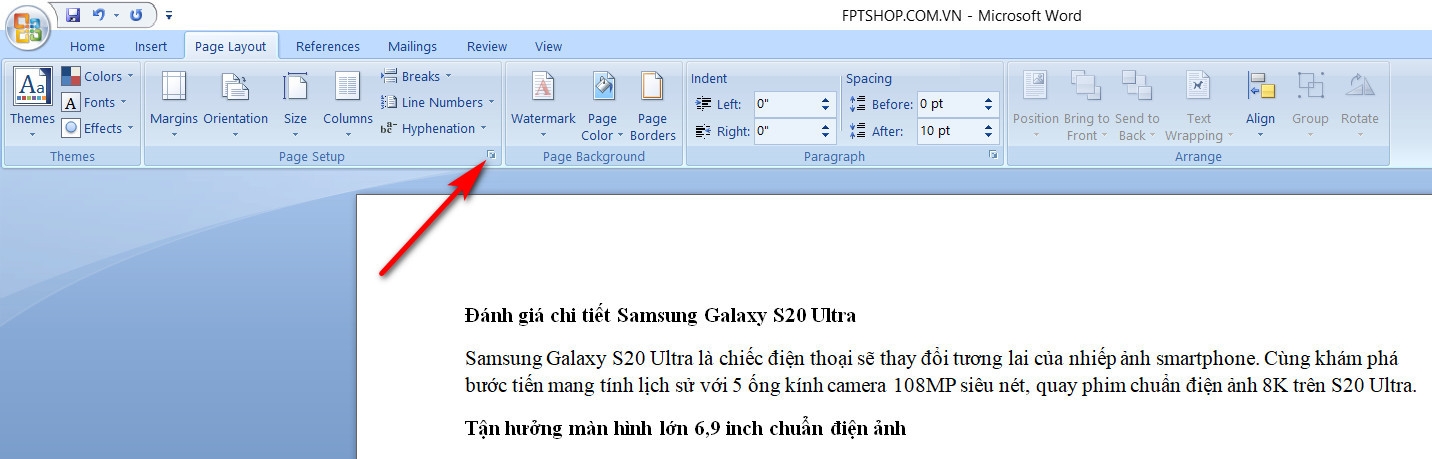 Cách xoay ngang 1 trang trong Word 3