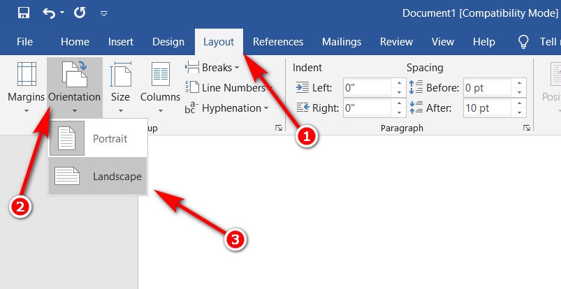 Cách xoay ngang 1 trang trong Word 2