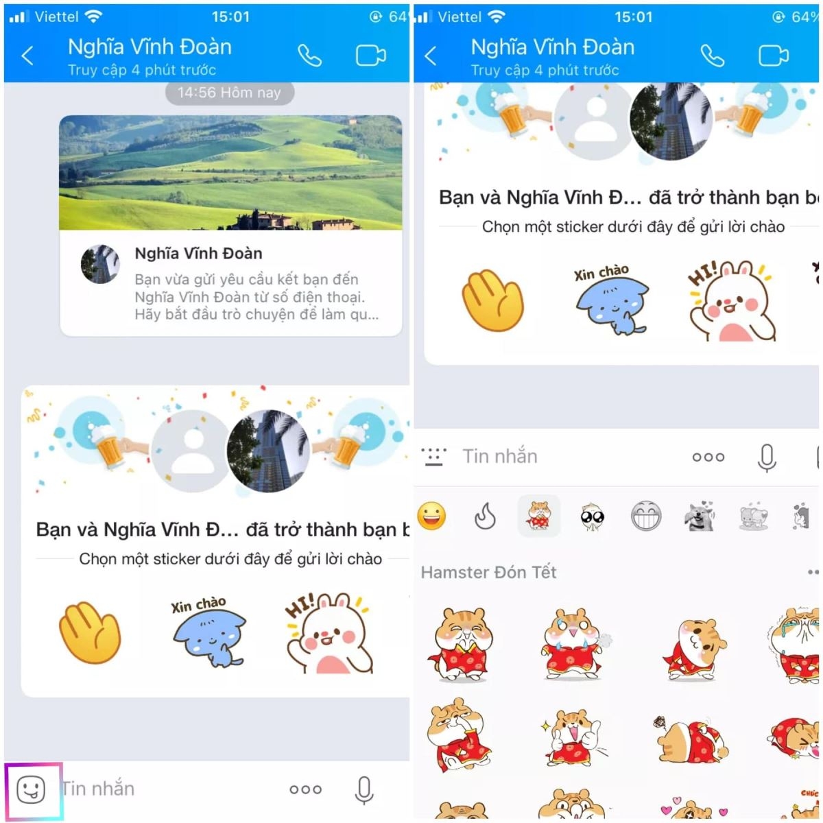 Gửi Sticker cho bạn bè