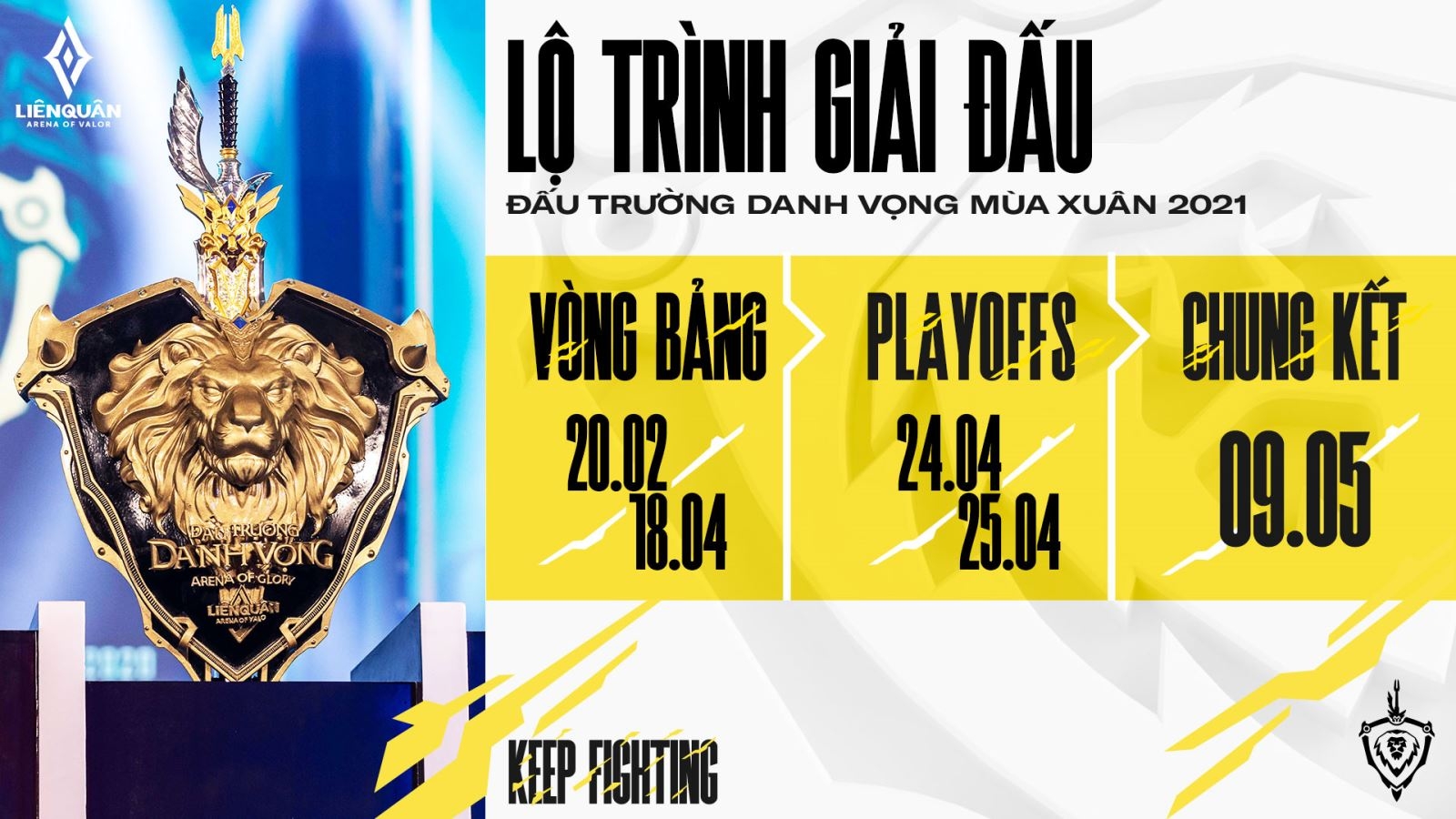 Lộ trình giải Đấu Trường Danh Vọng 2021