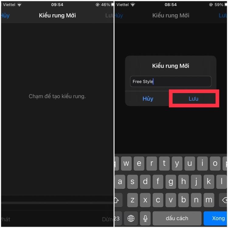 Tạo kiểu rung theo ý thích và lưu lại
