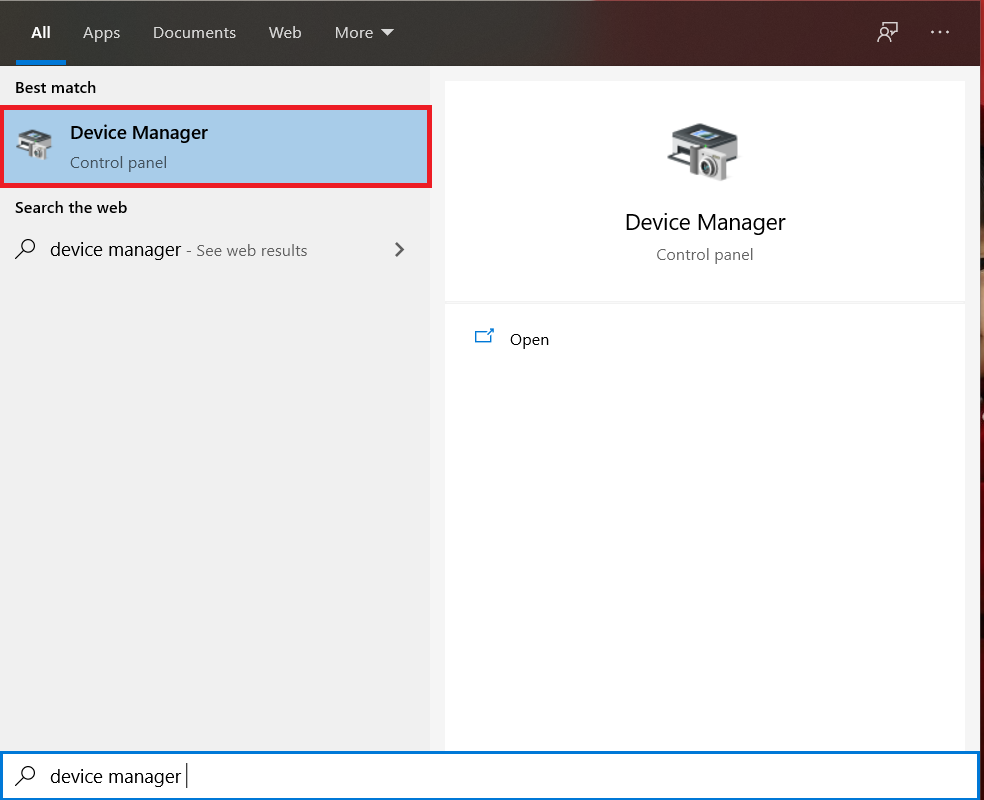 Tìm device manager