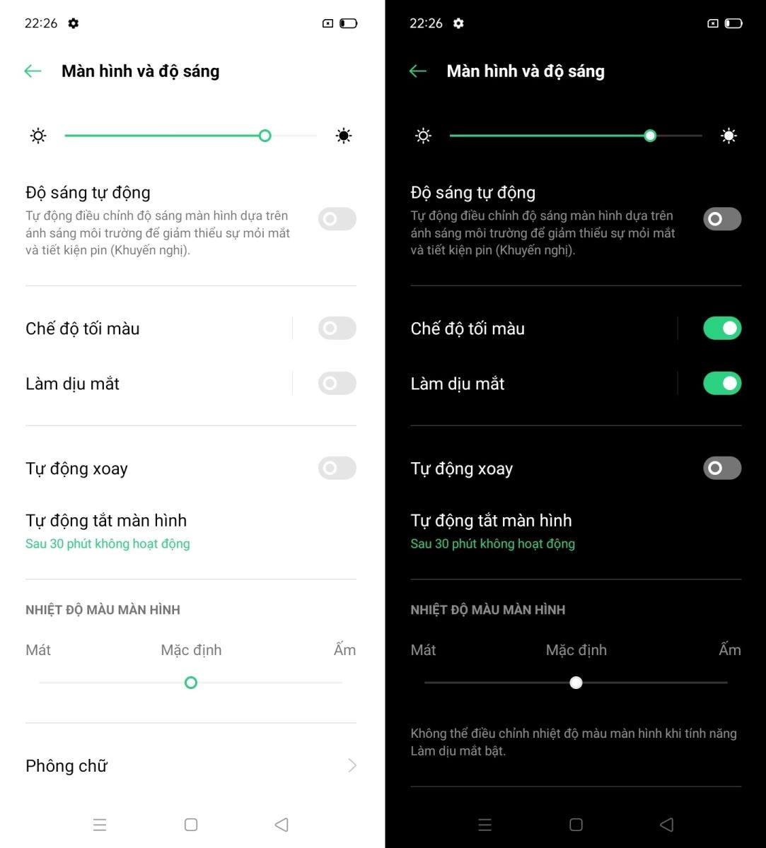 OPPO A15s | Chế độ Tối và làm dịu mắt OPPO A15s | Chế độ Tối và làm dịu mắt