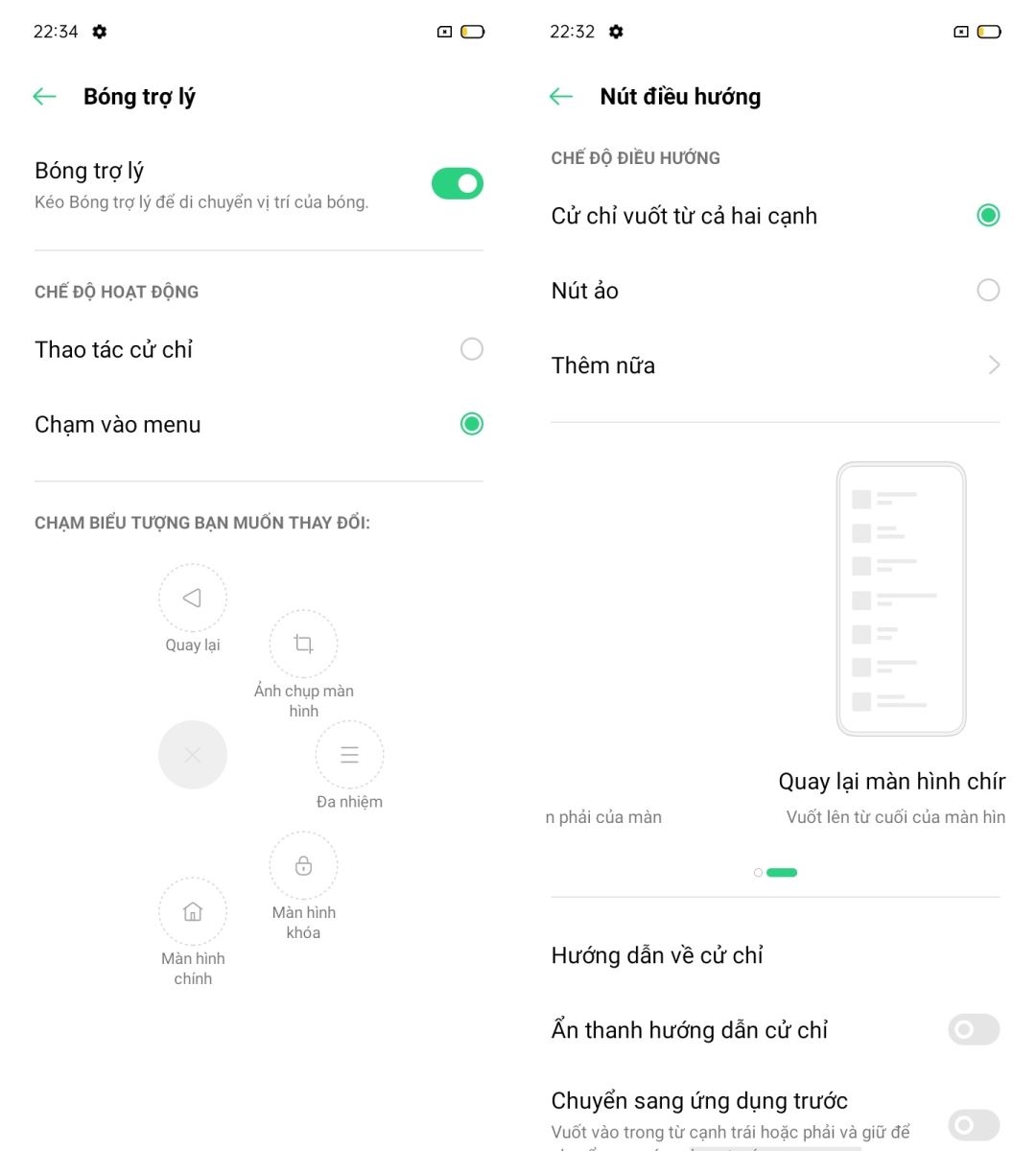 OPPO A15s | Nút điều hướng và bóng trợ lý OPPO A15s | Nút điều hướng và bóng trợ lý