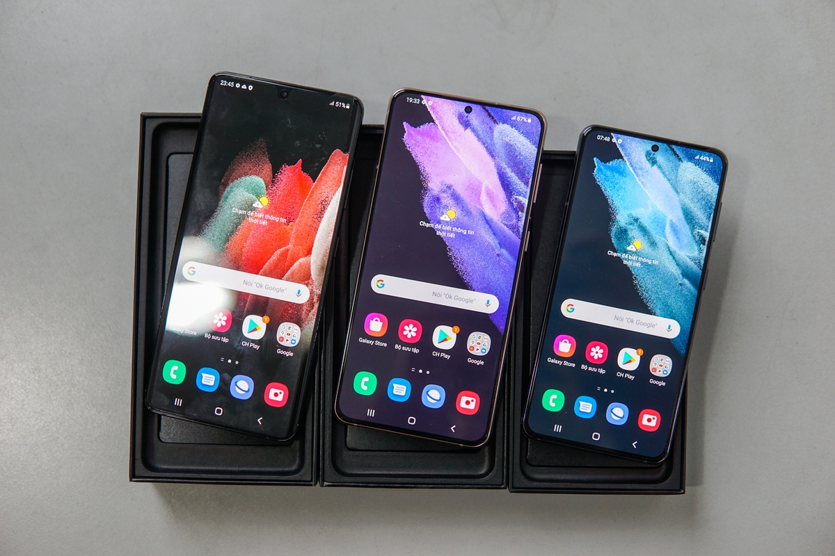 Chùm ảnh so sánh bộ ba Samsung Galaxy S21, S21+, S21 Ultra