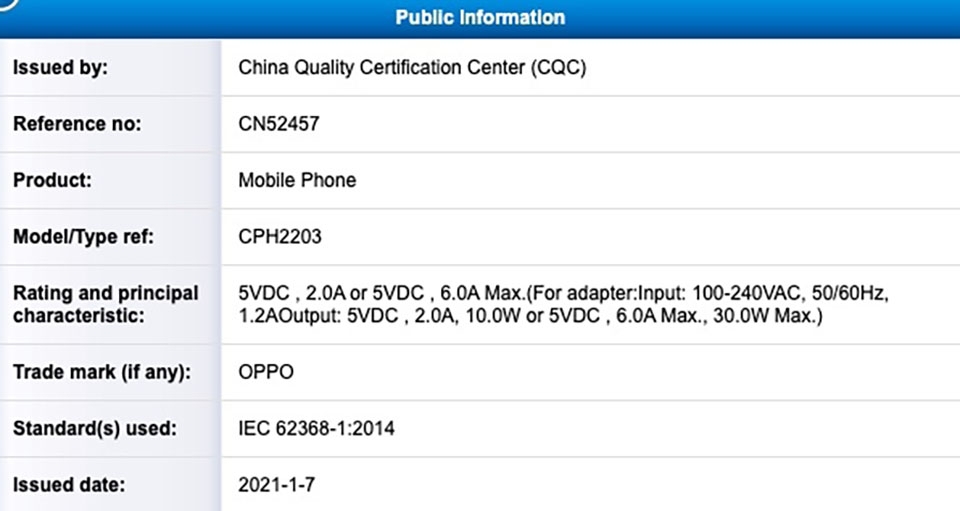 OPPO A94 đạt chứng nhận (ảnh 2)