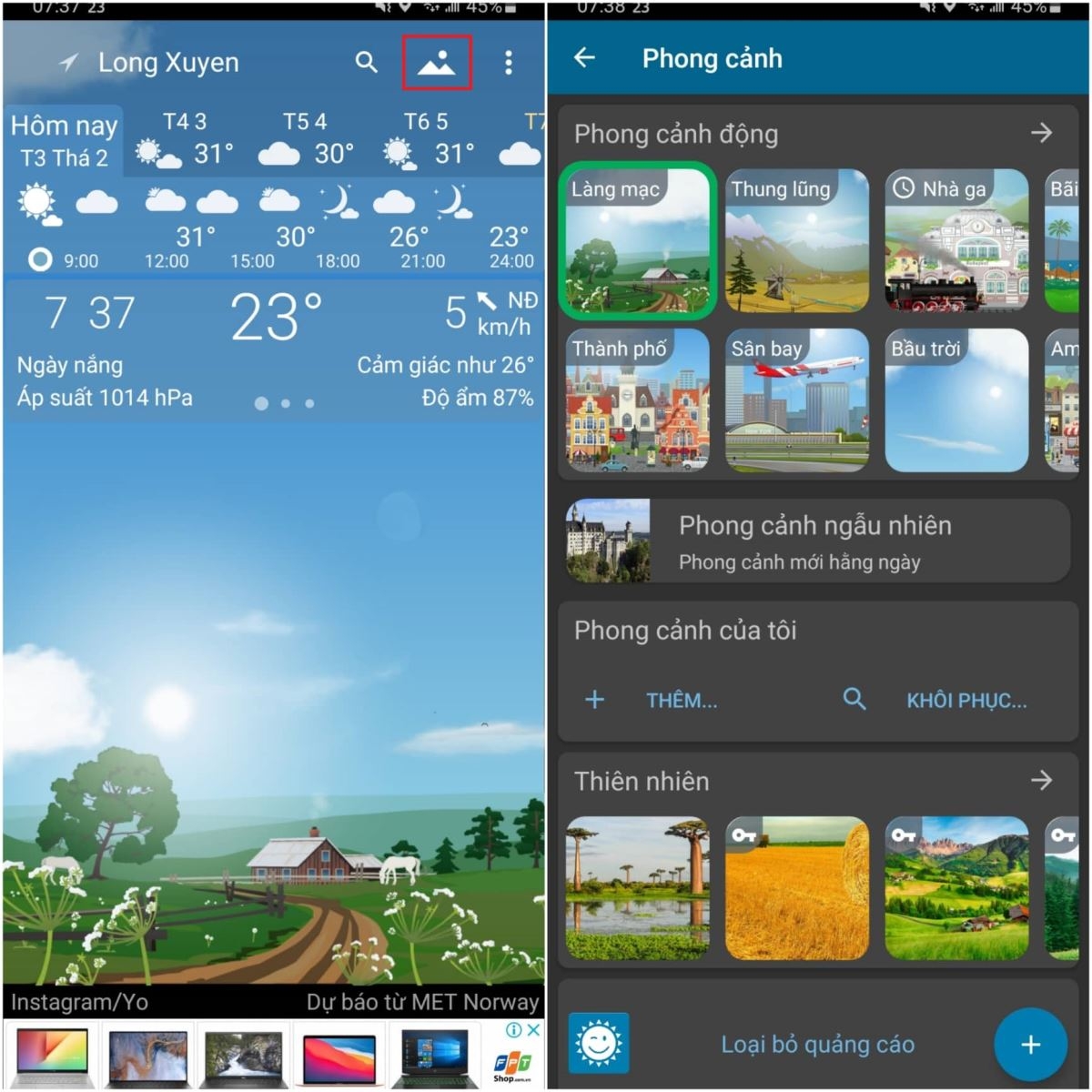 Thay đổi ngoại cảnh
