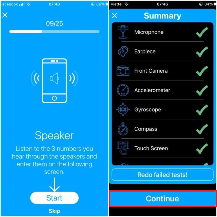 Kết quả sau khi test xong