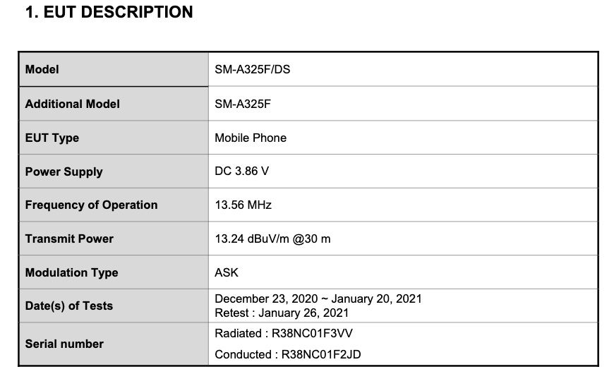 Galaxy A32 4G đạt chứng nhận FCC (ảnh 6) Galaxy A32 4G đạt chứng nhận FCC (ảnh 6)