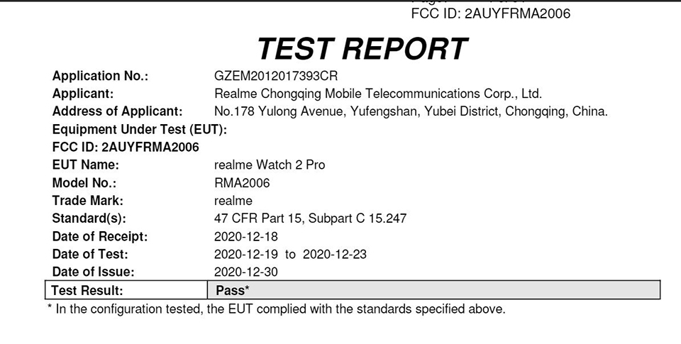 Realme Watch 2 Pro đạt chứng nhận FCC (ảnh 3)
