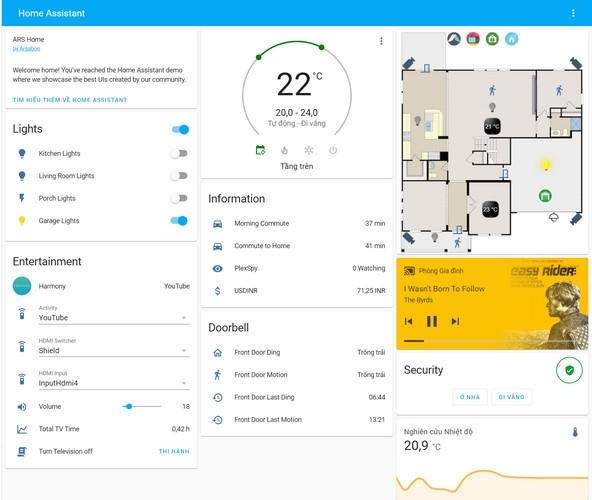 Một giao diện quản lý nhà thông minh với Home Assistant