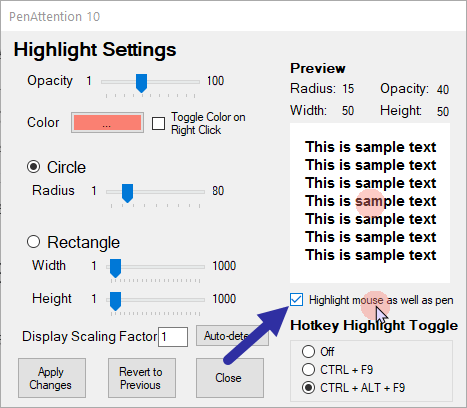 Cách làm con trỏ chuột có màu bao quanh 5
