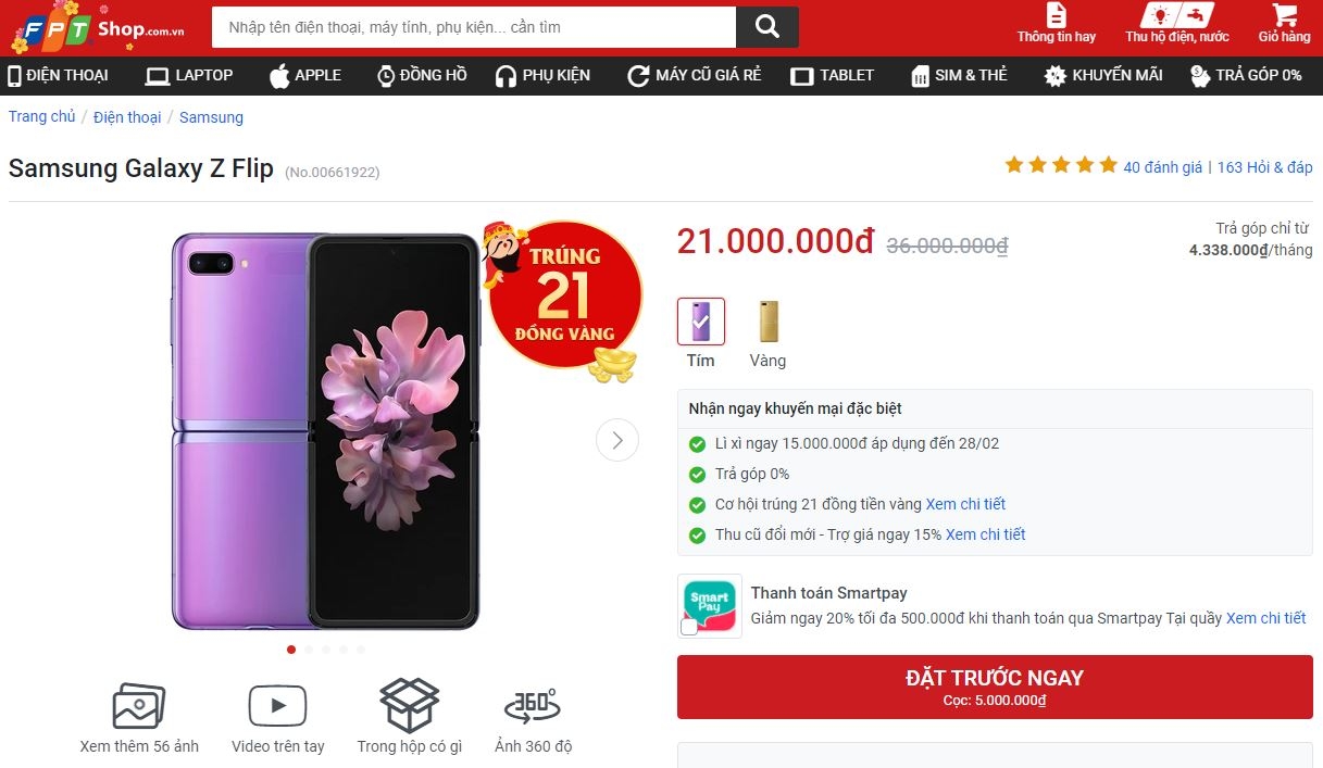 Samsung Galaxy Z Flip giảm sốc 15 triệu đồng 11