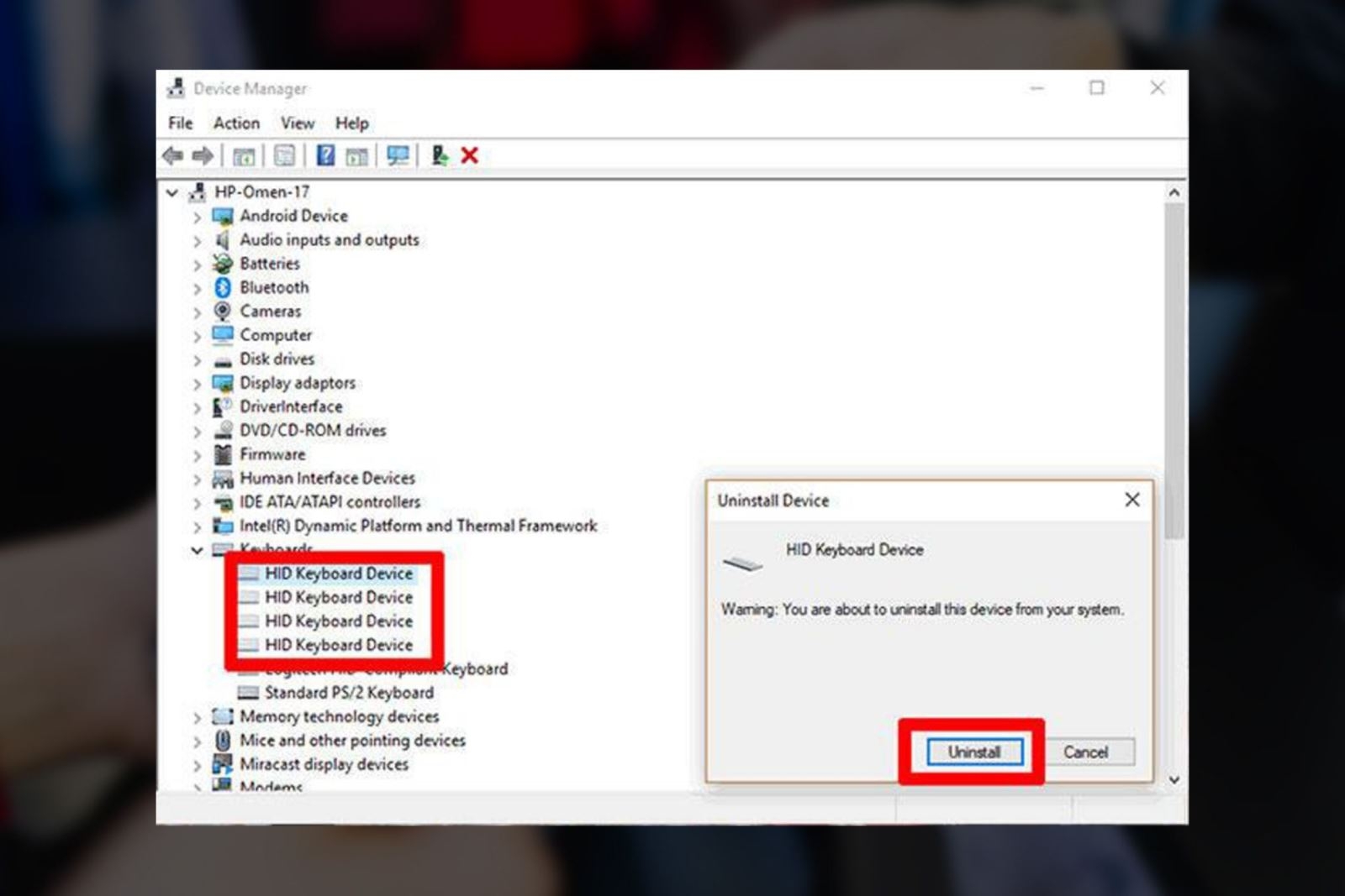Cài đặt lại bàn phím