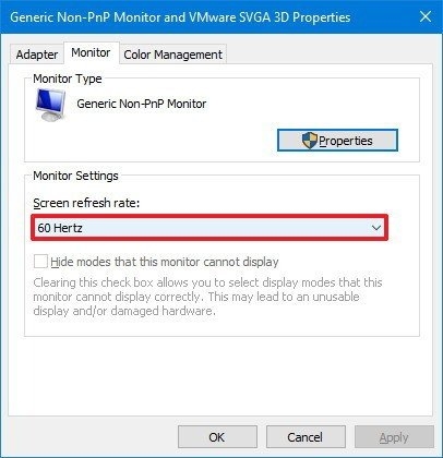 Chỉnh tần số quét màn hình Windows 10 | Chọn tần số quét màn hình bạn muốn