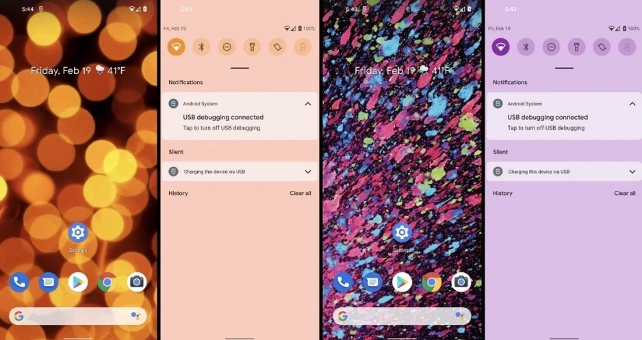 Giao diện Android 12 sẽ đổi màu tùy theo hình nền bạn sử dụng