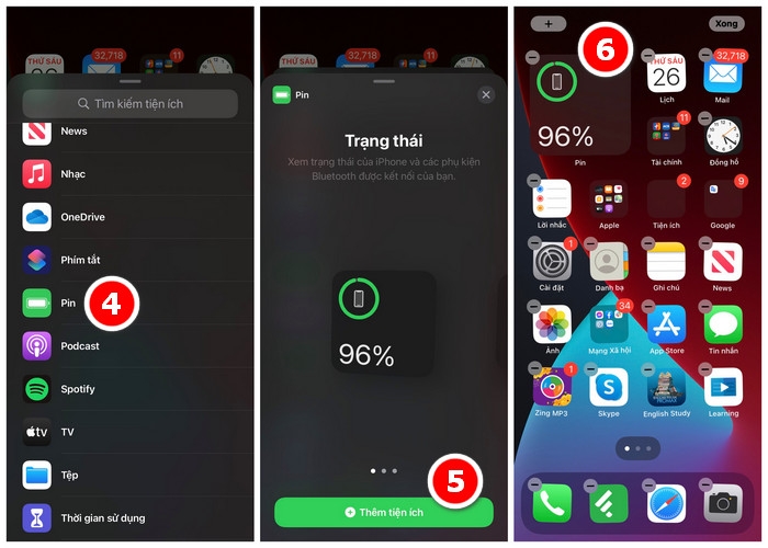 Cách thêm tiện ích theo dõi pin lên màn hình chính iPhone (2)