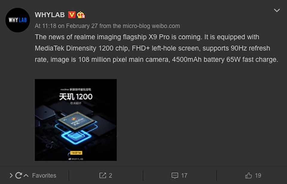Cấu hình Realme X9 Pro