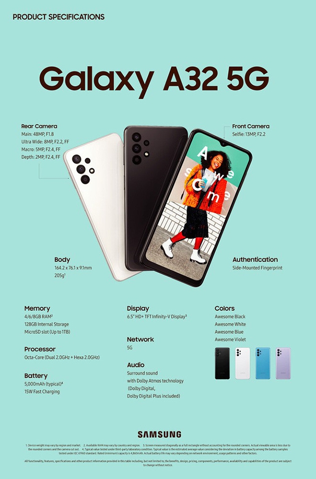 So sánh Galaxy A32 4G và 5G (ảnh 4) So sánh Galaxy A32 4G và 5G (ảnh 4)