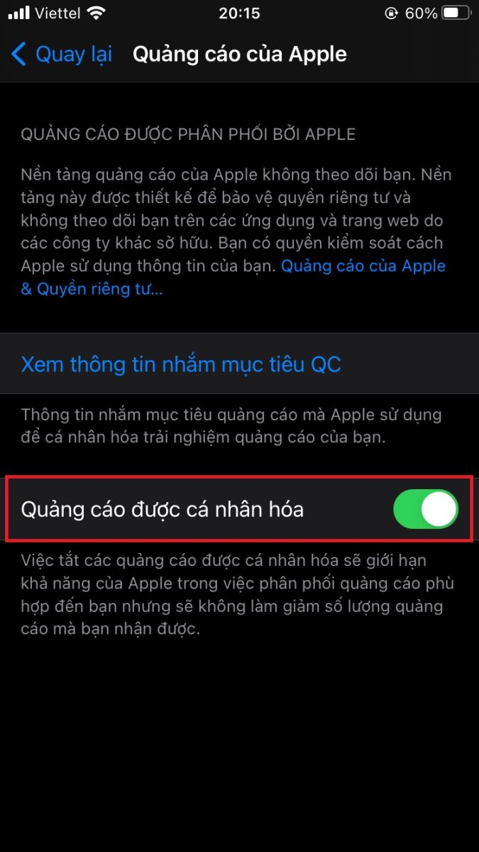 Gạt thanh trượt để tắt