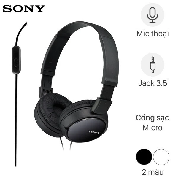 Tai nghe máy tính chụp tai có dây tốt nhất: Sony MDR-ZX110AP