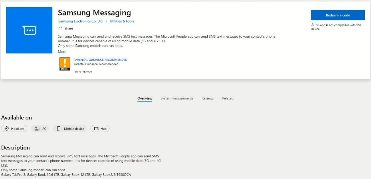 Ứng dụng Samsung Messaging sắp đổ bộ trên Windows 10