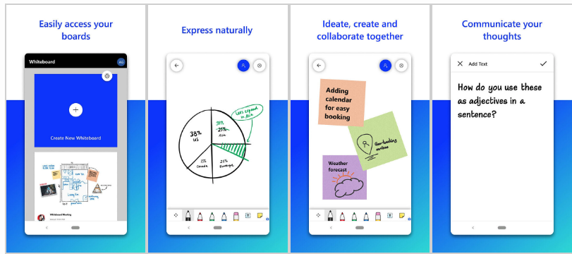 Microsoft Whiteboard: Công cụ cho ý tưởng chính thức cập bến Google Play