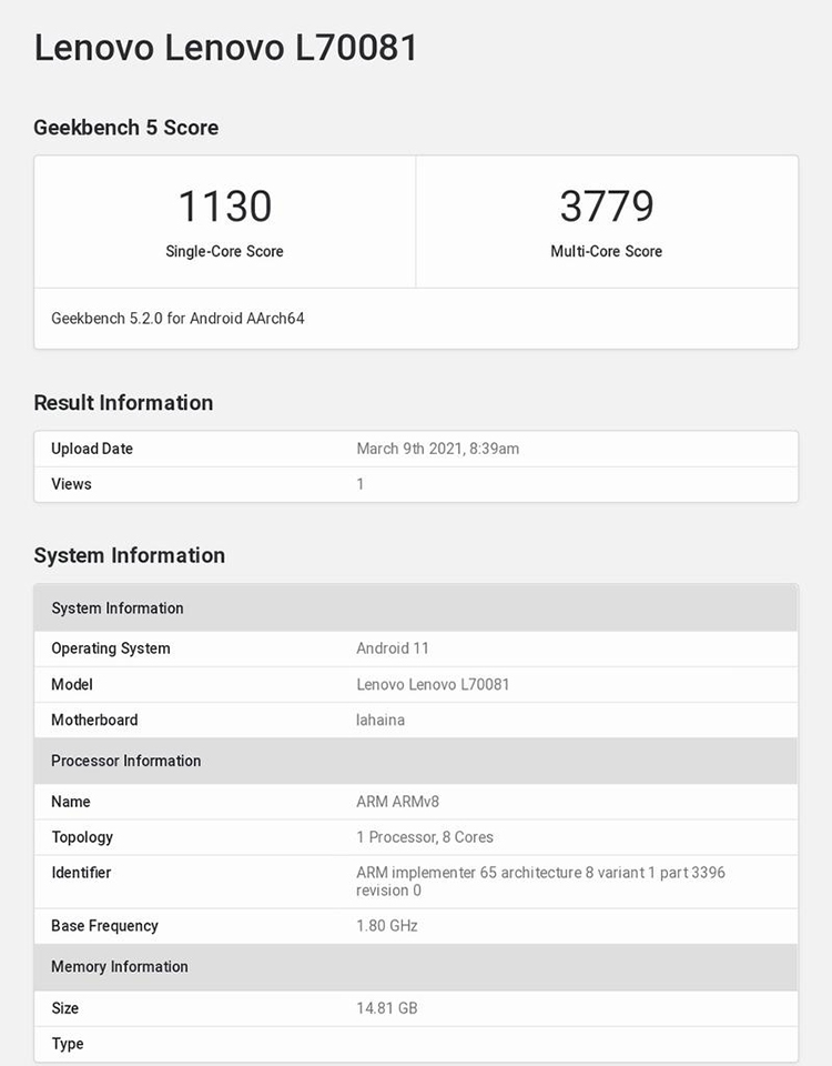Legion 2 Pro xuất hiện trên Geekbench Legion 2 Pro xuất hiện trên Geekbench