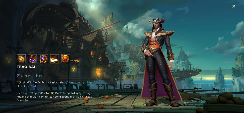 Kỹ năng Twisted Fate Tốc chiến - Tráo Bài 02