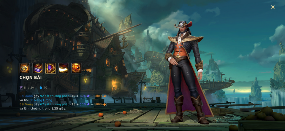 Kỹ năng Twisted Fate Tốc chiến - Chọn Bài 06