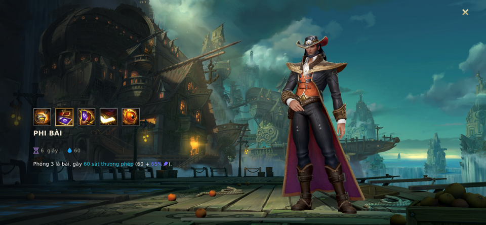 Kỹ năng Twisted Fate Tốc chiến - Phi Bài