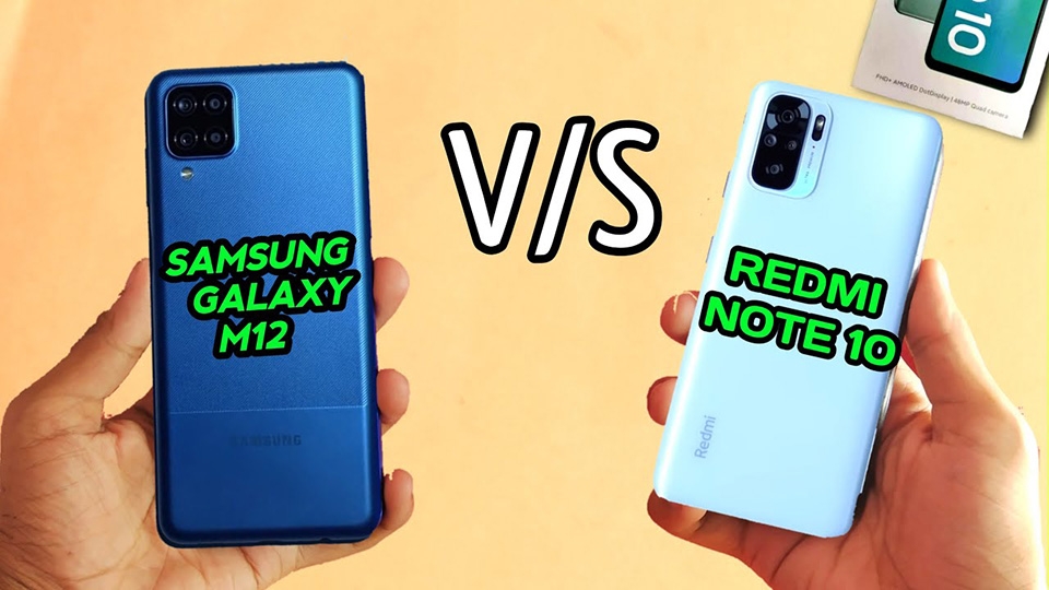 So sánh giá Galaxy M12 vs Redmi Note 10 So sánh giá Galaxy M12 vs Redmi Note 10